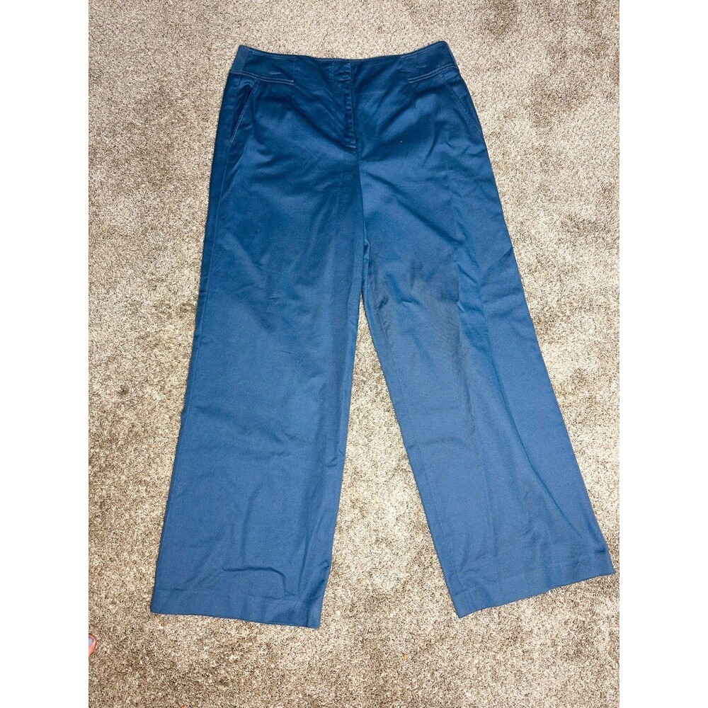 Boden Pants Wide Leg Blue Glorious British Womens High Rise Trouser Pants 12R